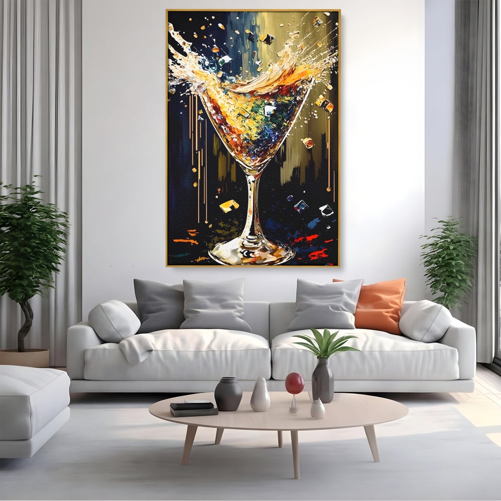 Tablou Canvas Premium LuxCanva® A1522, Glass Of Surprises , Pahar, Cocktail, Party, Dormitor, Culori Vibrante