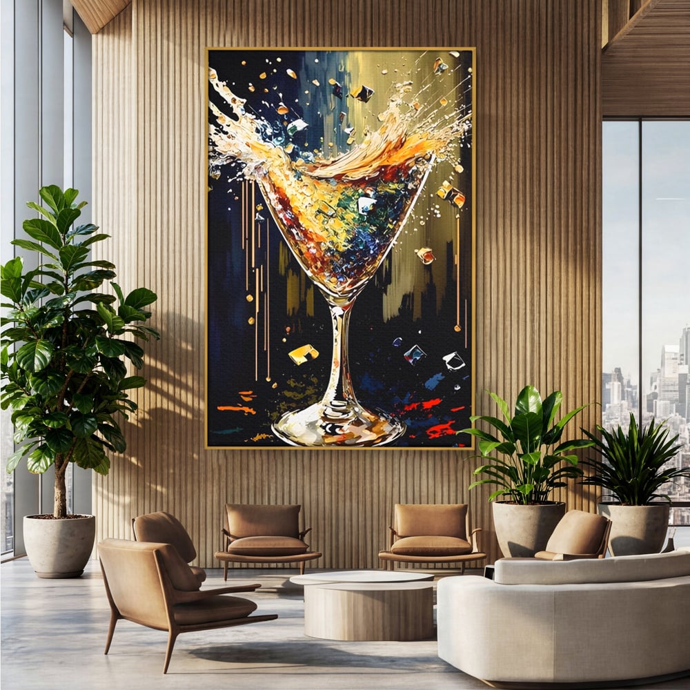 Tablou Canvas Premium LuxCanva® A1522, Glass Of Surprises , Pahar, Cocktail, Party, Dormitor, Culori Vibrante