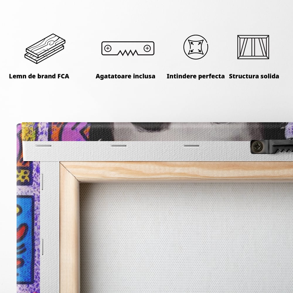 Tablou Canvas Premium LuxCanva® A1523, Keith Haring ,  Room, Arta Stradala, Graffiti, Artist, Dormitor, Culori Vibrante