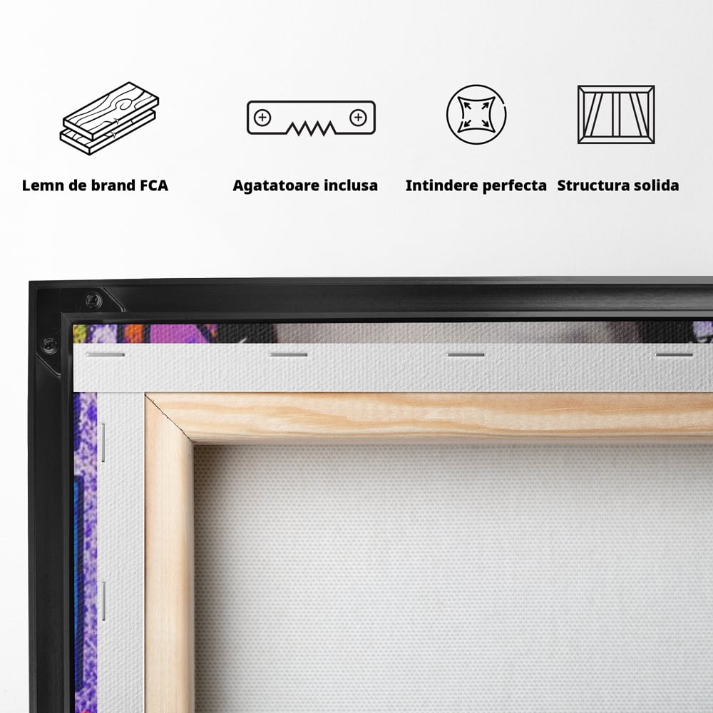 Tablou Canvas Premium LuxCanva® A1523, Keith Haring ,  Room, Arta Stradala, Graffiti, Artist, Dormitor, Culori Vibrante