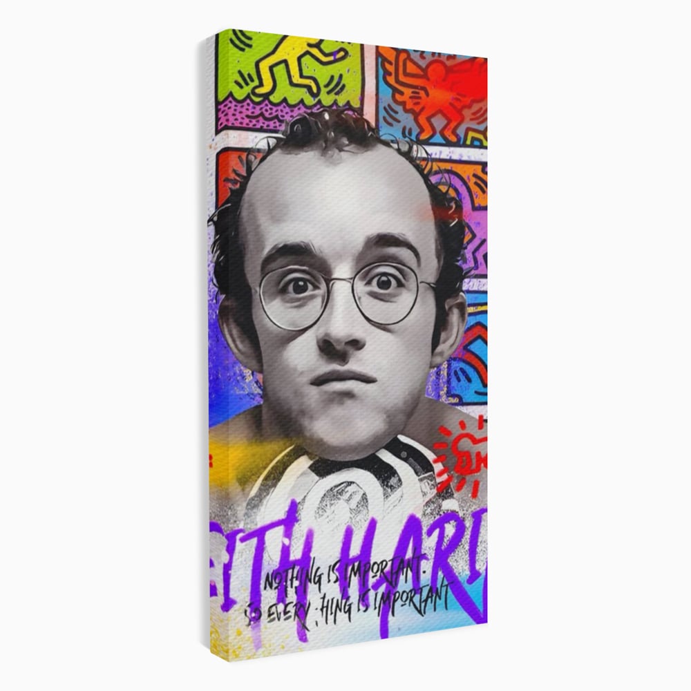 Tablou Canvas Premium LuxCanva® A1523, Keith Haring ,  Room, Arta Stradala, Graffiti, Artist, Dormitor, Culori Vibrante