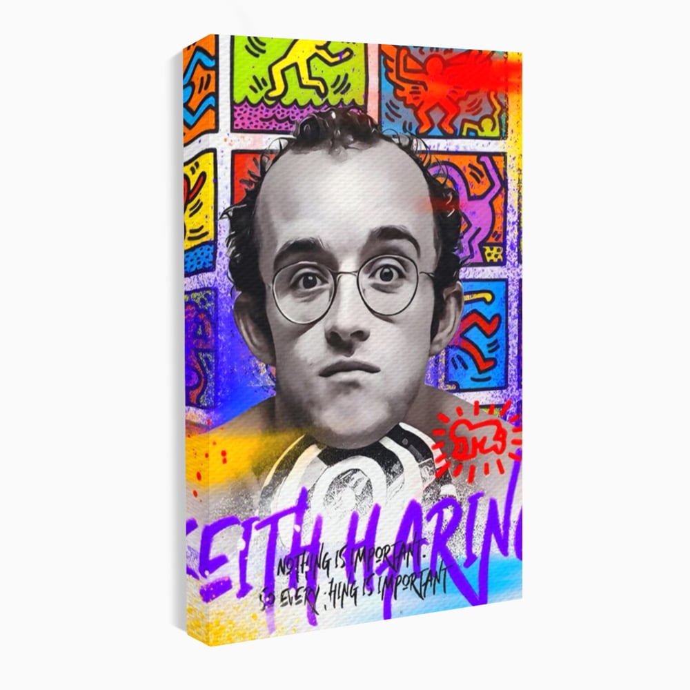 Tablou Canvas Premium LuxCanva® A1523, Keith Haring ,  Room, Arta Stradala, Graffiti, Artist, Dormitor, Culori Vibrante