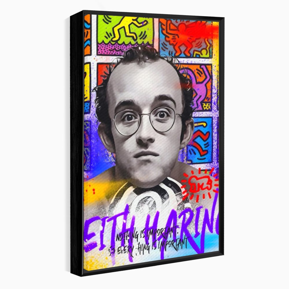 Tablou Canvas Premium LuxCanva® A1523, Keith Haring ,  Room, Arta Stradala, Graffiti, Artist, Dormitor, Culori Vibrante