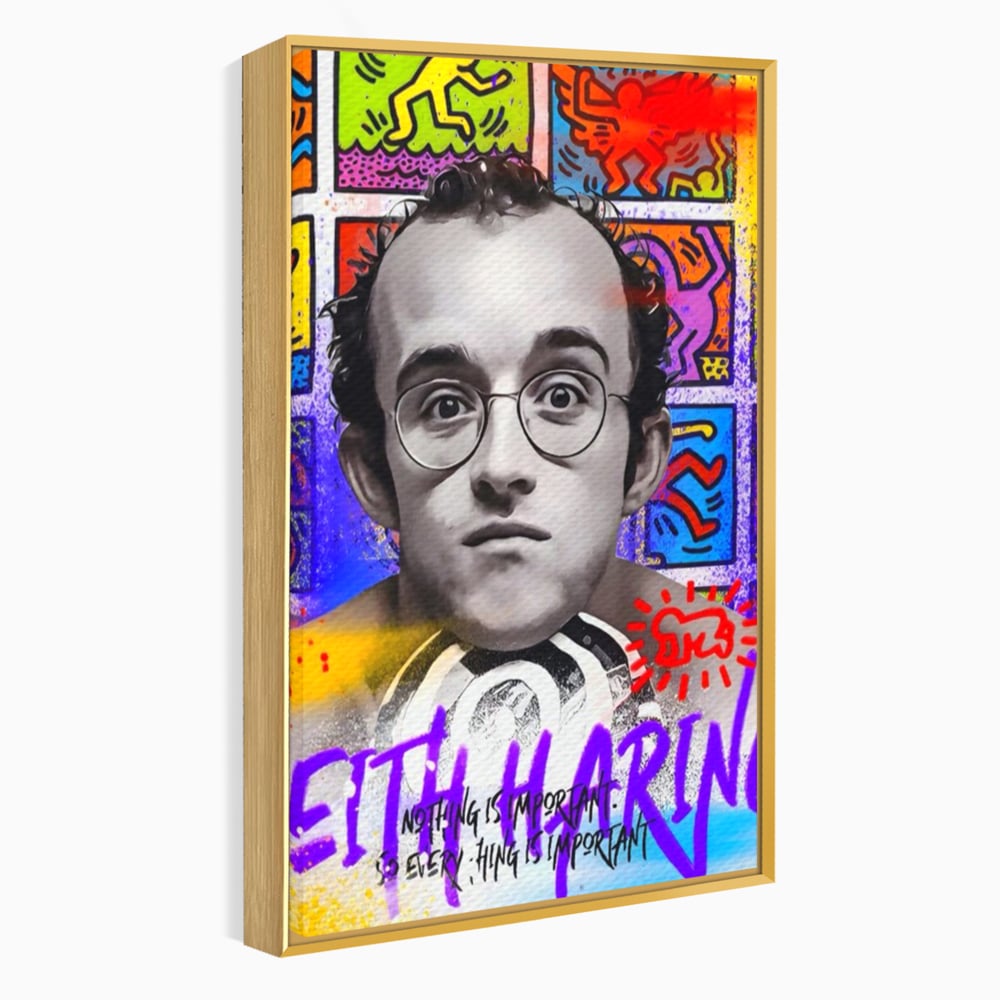 Tablou Canvas Premium LuxCanva® A1523, Keith Haring ,  Room, Arta Stradala, Graffiti, Artist, Dormitor, Culori Vibrante