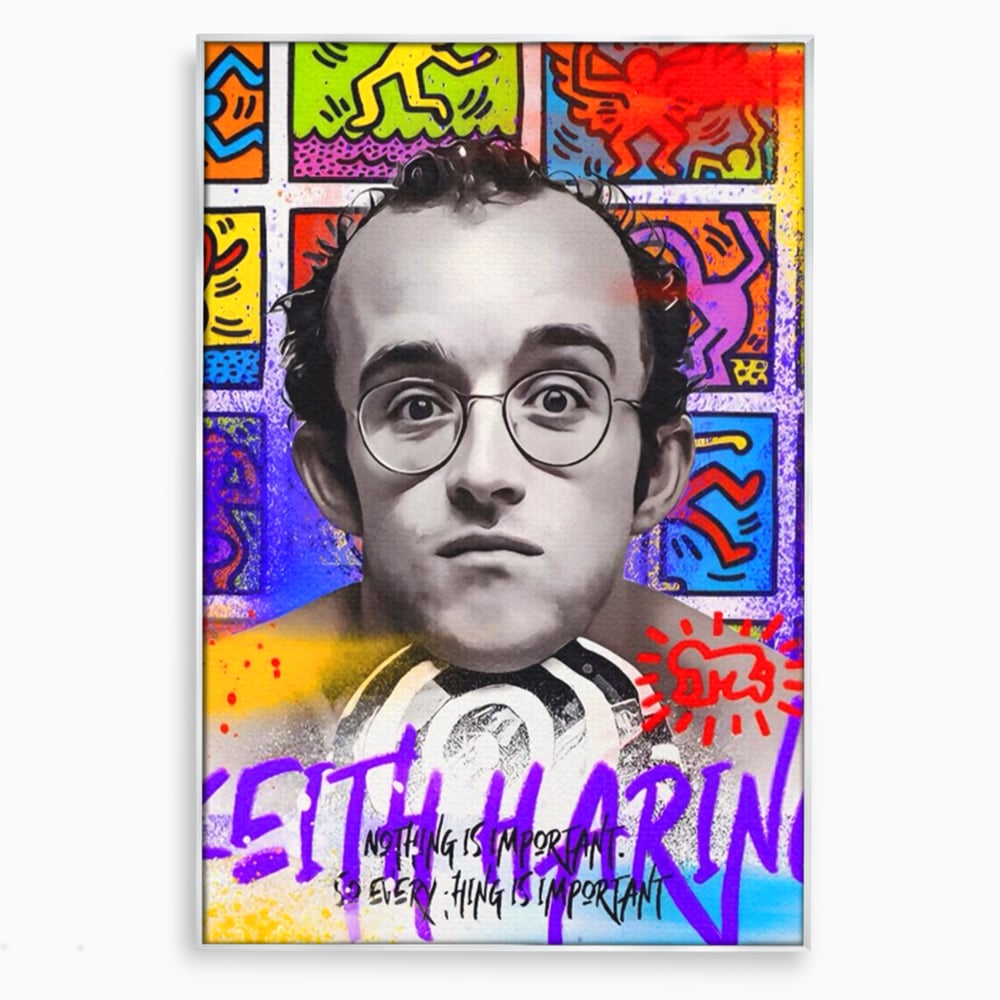 Tablou Canvas Premium LuxCanva® A1523, Keith Haring ,  Room, Arta Stradala, Graffiti, Artist, Dormitor, Culori Vibrante
