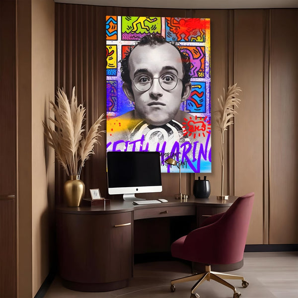 Tablou Canvas Premium LuxCanva® A1523, Keith Haring ,  Room, Arta Stradala, Graffiti, Artist, Dormitor, Culori Vibrante