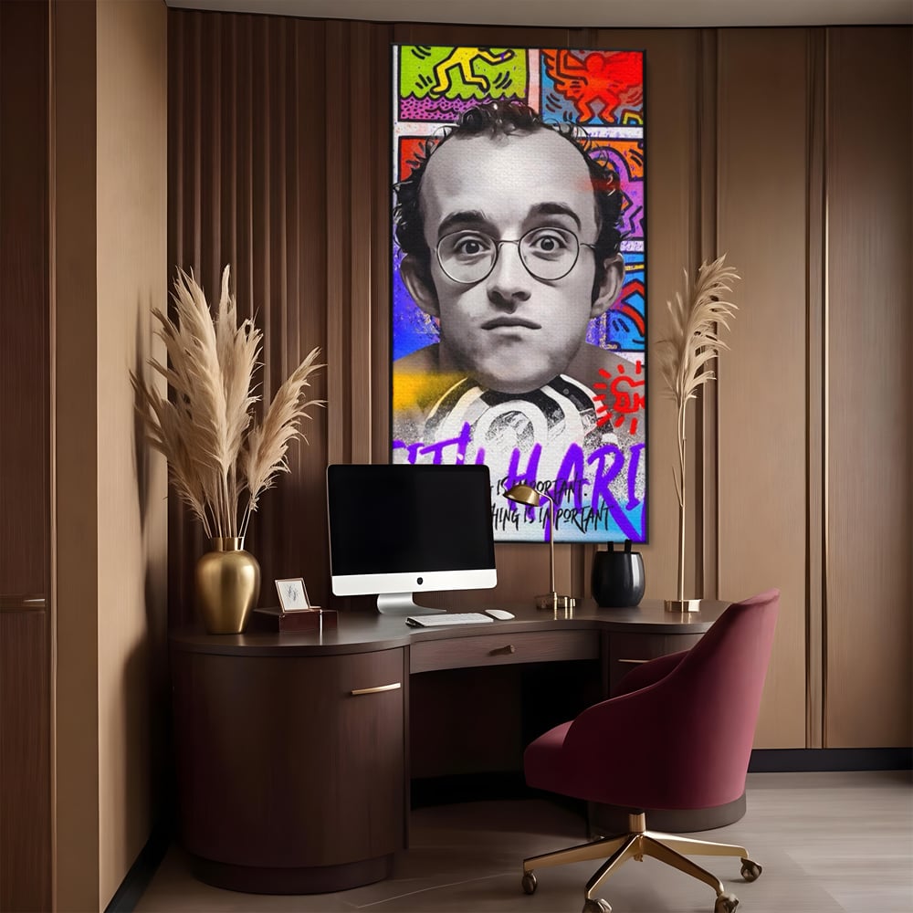 Tablou Canvas Premium LuxCanva® A1523, Keith Haring ,  Room, Arta Stradala, Graffiti, Artist, Dormitor, Culori Vibrante
