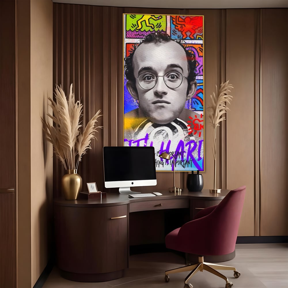 Tablou Canvas Premium LuxCanva® A1523, Keith Haring ,  Room, Arta Stradala, Graffiti, Artist, Dormitor, Culori Vibrante