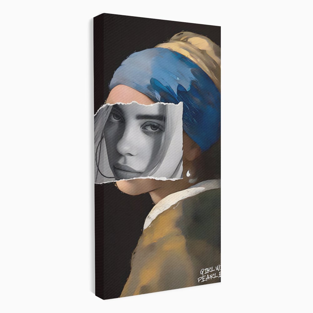 Tablou Canvas Premium LuxCanva® A1525, Fata Cu Cercei De Perle , Room, Portret, Feminin, Decorativ, Living, Culori Vibrante