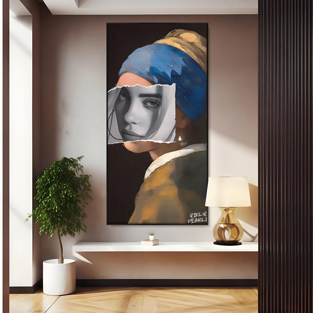 Tablou Canvas Premium LuxCanva® A1525, Fata Cu Cercei De Perle , Room, Portret, Feminin, Decorativ, Living, Culori Vibrante