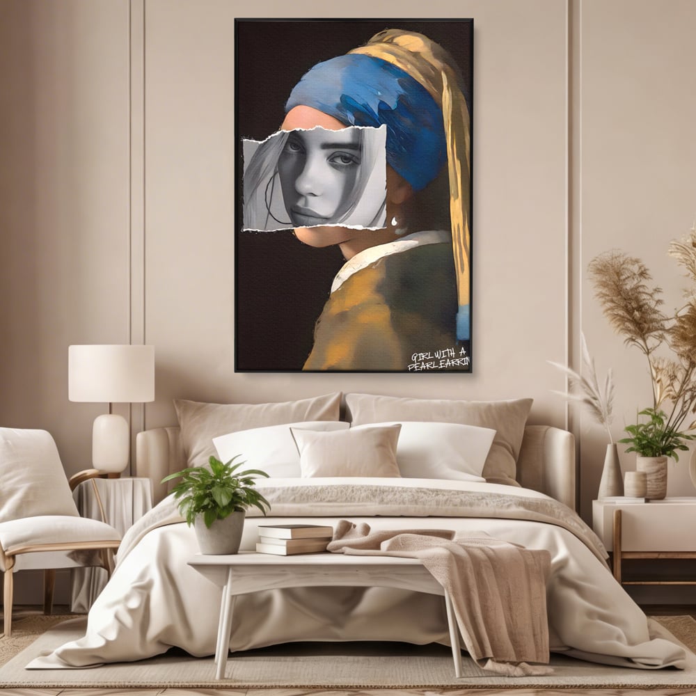 Tablou Canvas Premium LuxCanva® A1525, Fata Cu Cercei De Perle , Room, Portret, Feminin, Decorativ, Living, Culori Vibrante