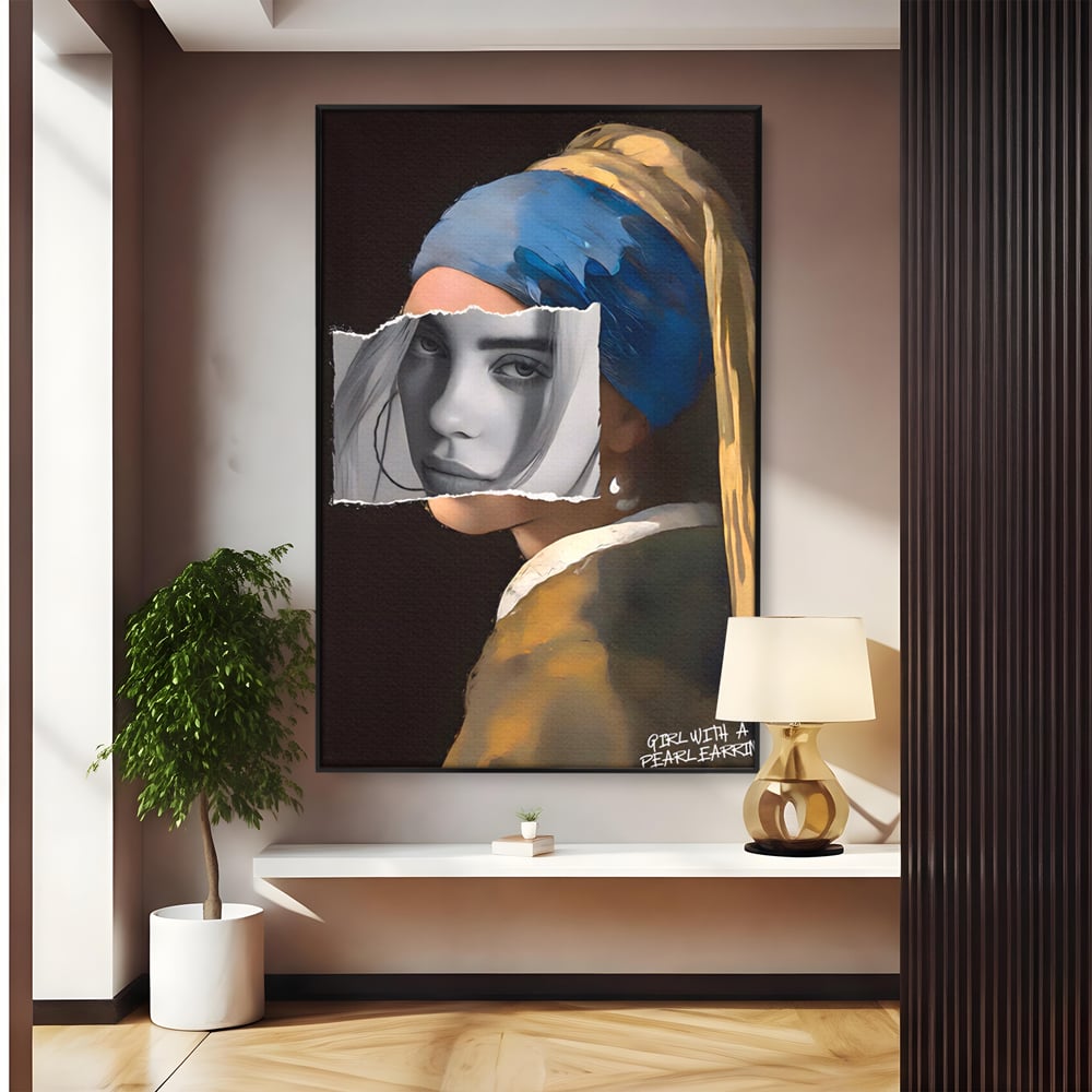 Tablou Canvas Premium LuxCanva® A1525, Fata Cu Cercei De Perle , Room, Portret, Feminin, Decorativ, Living, Culori Vibrante