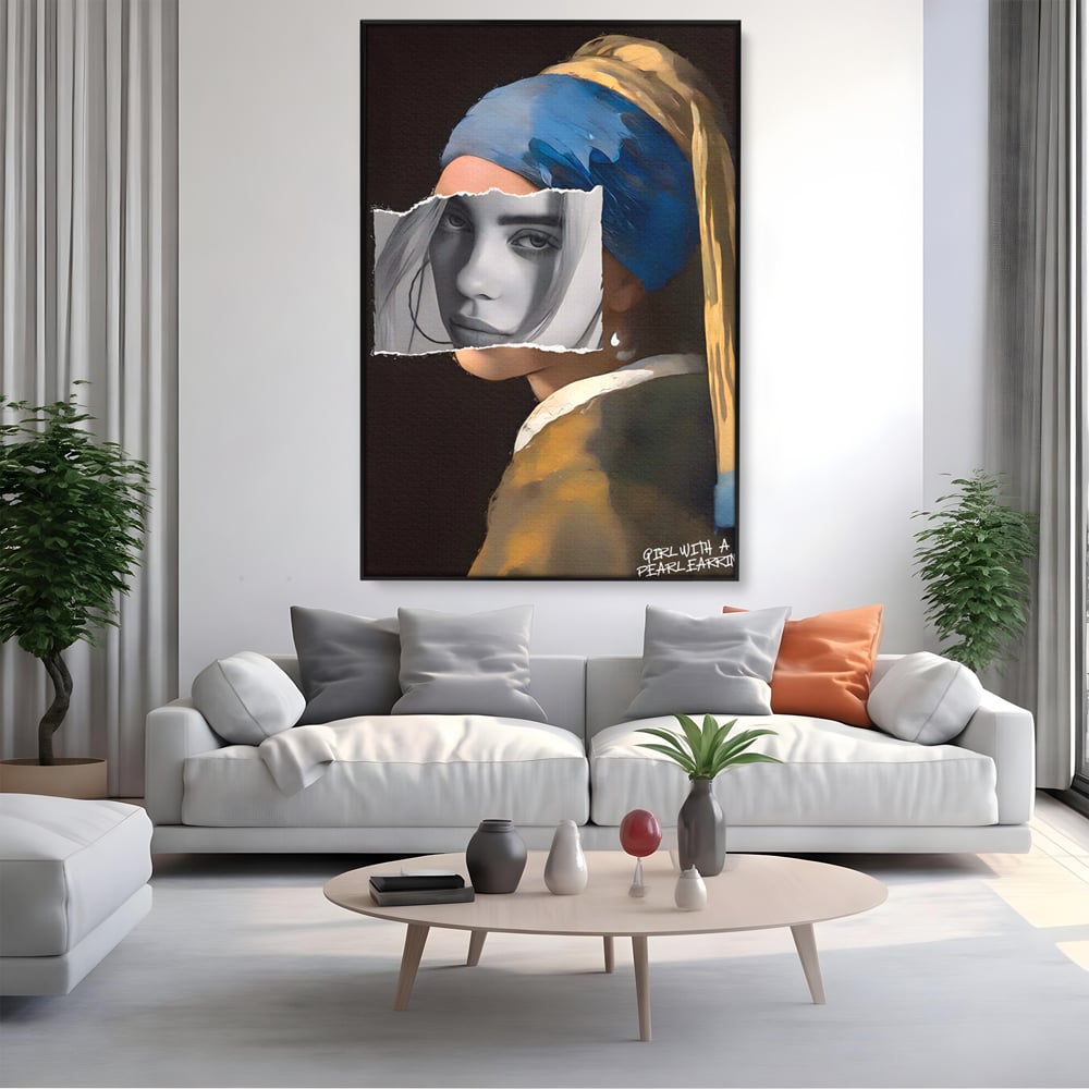 Tablou Canvas Premium LuxCanva® A1525, Fata Cu Cercei De Perle , Room, Portret, Feminin, Decorativ, Living, Culori Vibrante