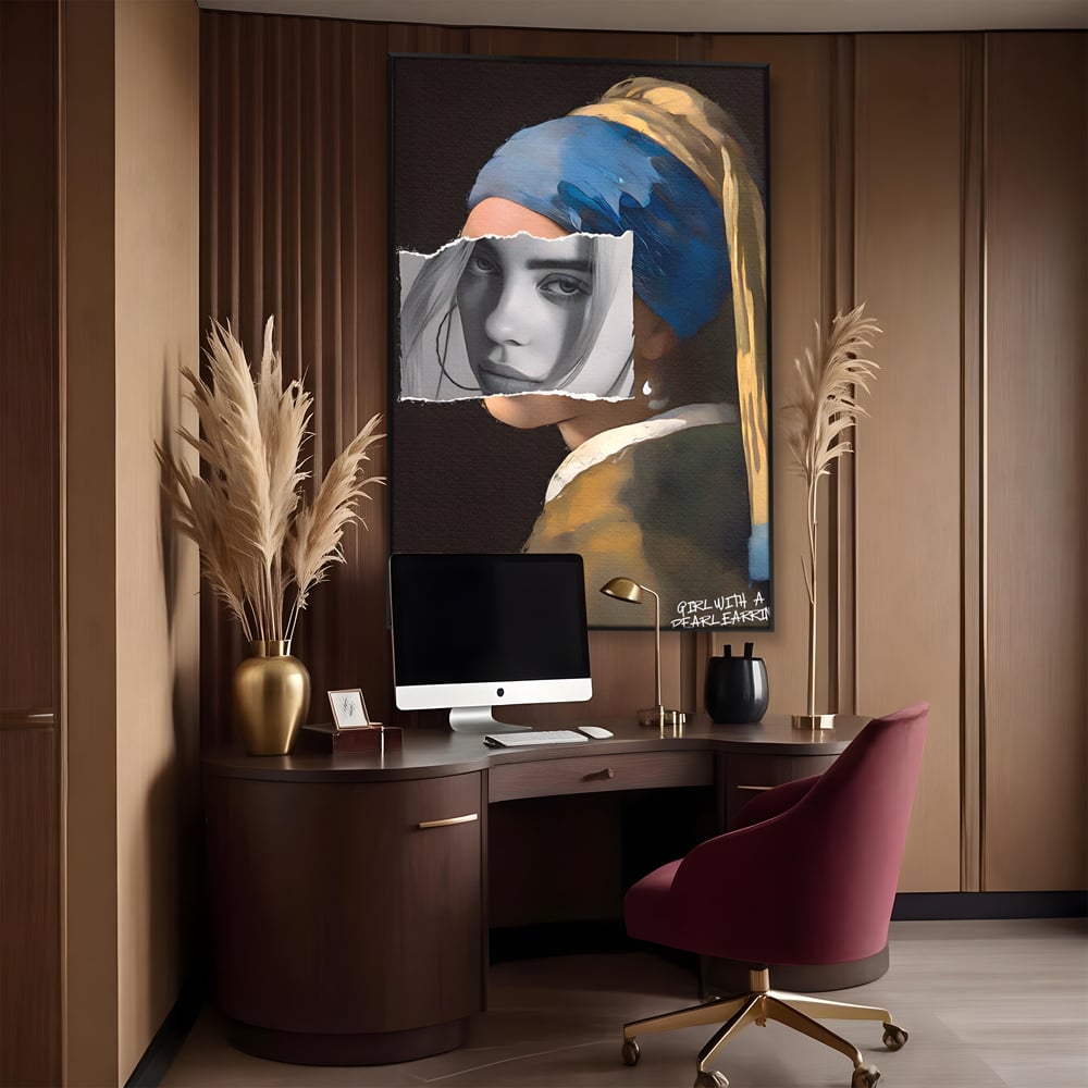 Tablou Canvas Premium LuxCanva® A1525, Fata Cu Cercei De Perle , Room, Portret, Feminin, Decorativ, Living, Culori Vibrante