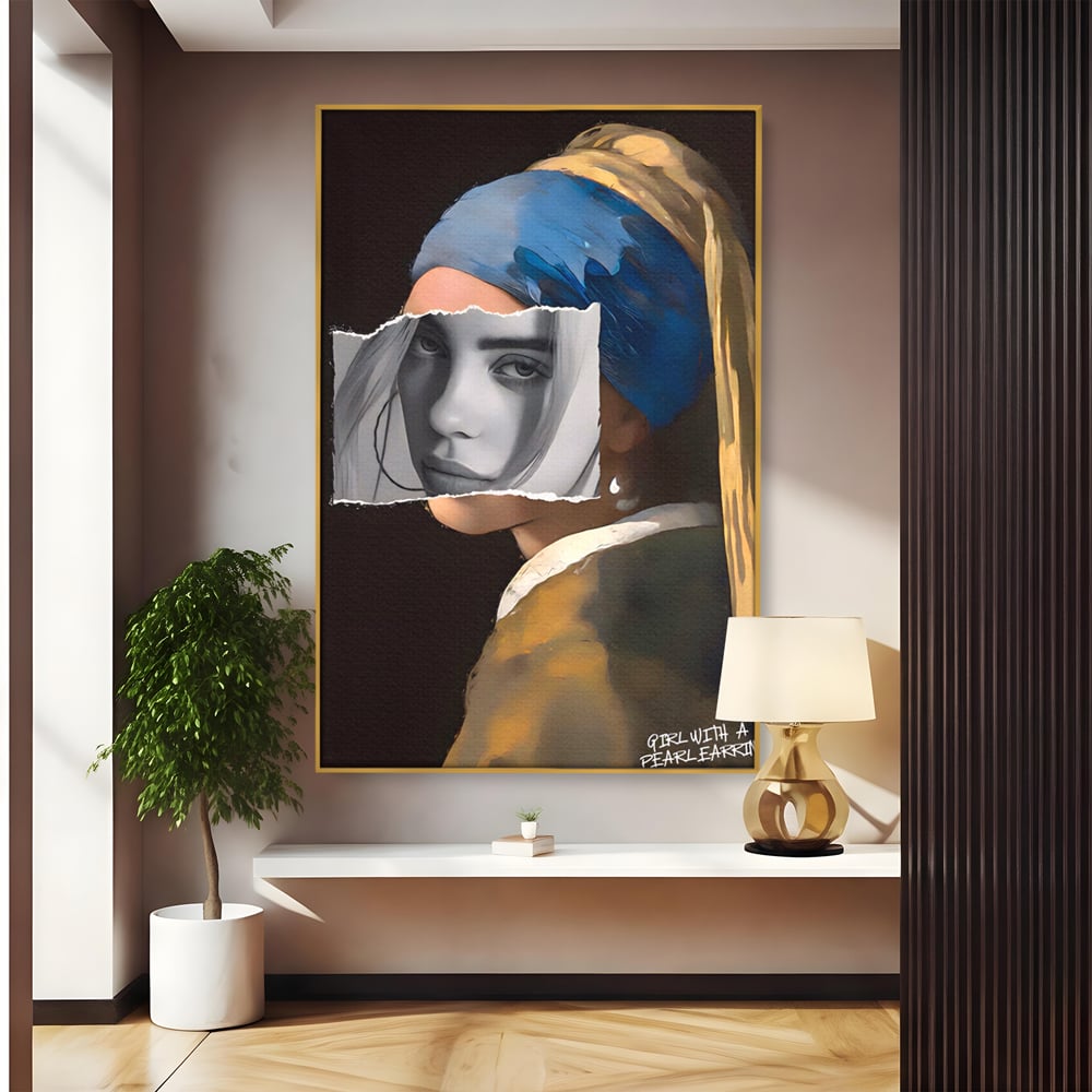 Tablou Canvas Premium LuxCanva® A1525, Fata Cu Cercei De Perle , Room, Portret, Feminin, Decorativ, Living, Culori Vibrante