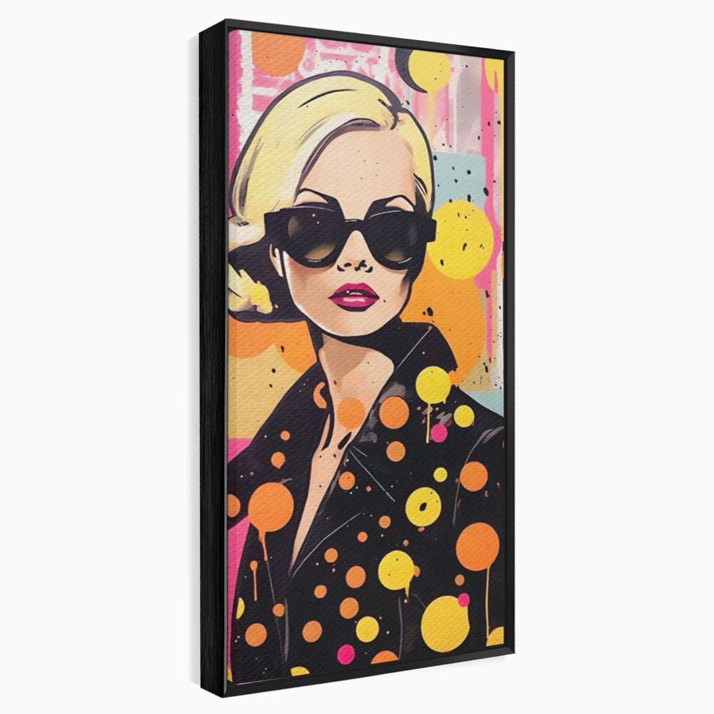 Tablou Canvas Premium LuxCanva® A1528, Fashion Glasses , Room, Femeie, Moda, Ochelari De Soare, Decorativ, Dressing, Club Sportiv, Culori Vibrante