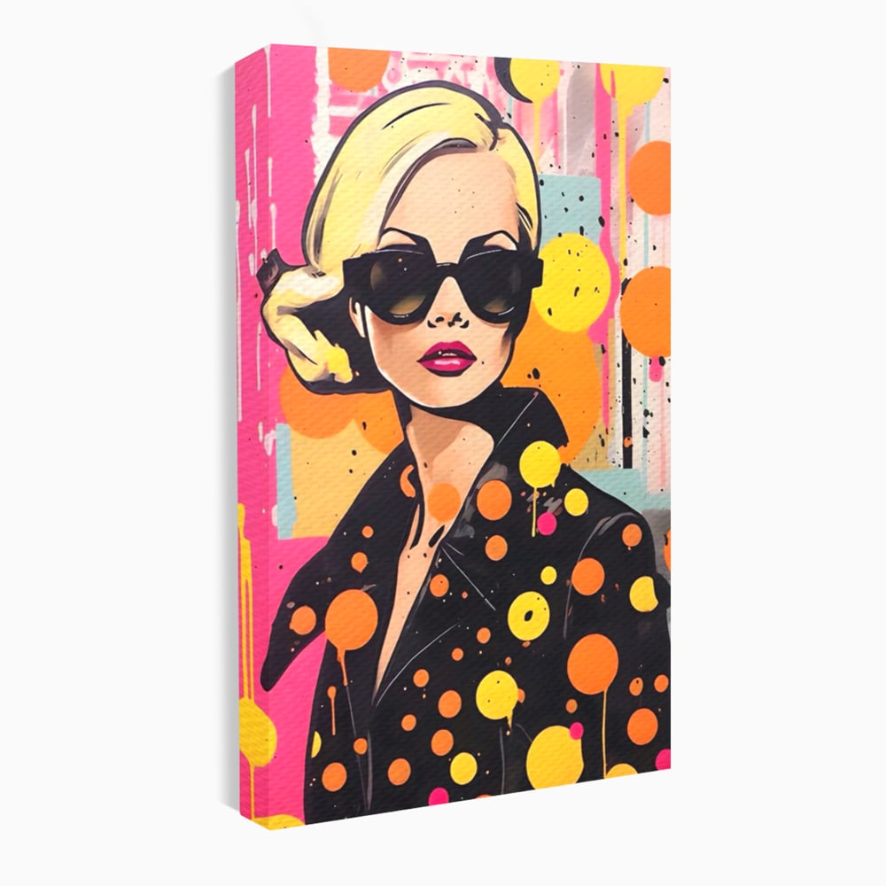 Tablou Canvas Premium LuxCanva® A1528, Fashion Glasses , Room, Femeie, Moda, Ochelari De Soare, Decorativ, Dressing, Club Sportiv, Culori Vibrante