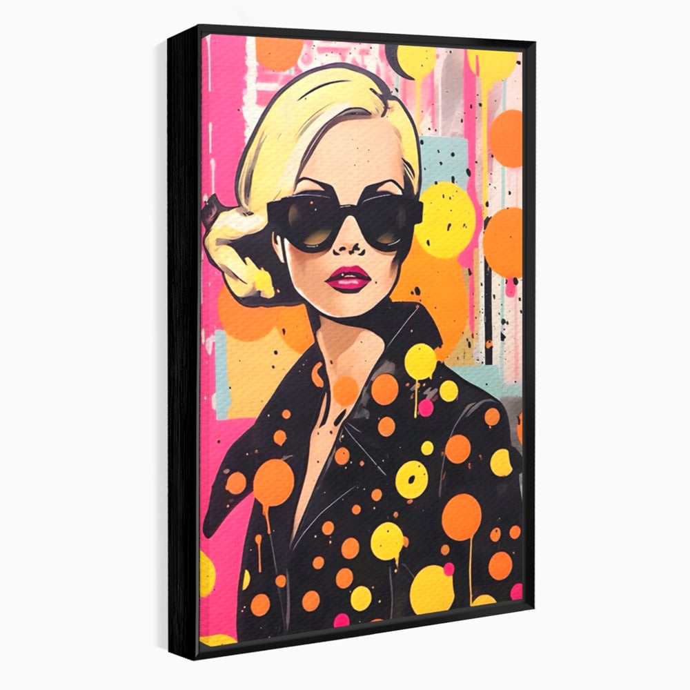 Tablou Canvas Premium LuxCanva® A1528, Fashion Glasses , Room, Femeie, Moda, Ochelari De Soare, Decorativ, Dressing, Club Sportiv, Culori Vibrante