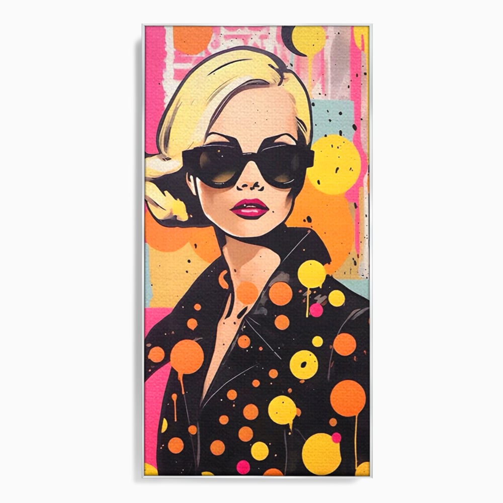 Tablou Canvas Premium LuxCanva® A1528, Fashion Glasses , Room, Femeie, Moda, Ochelari De Soare, Decorativ, Dressing, Club Sportiv, Culori Vibrante