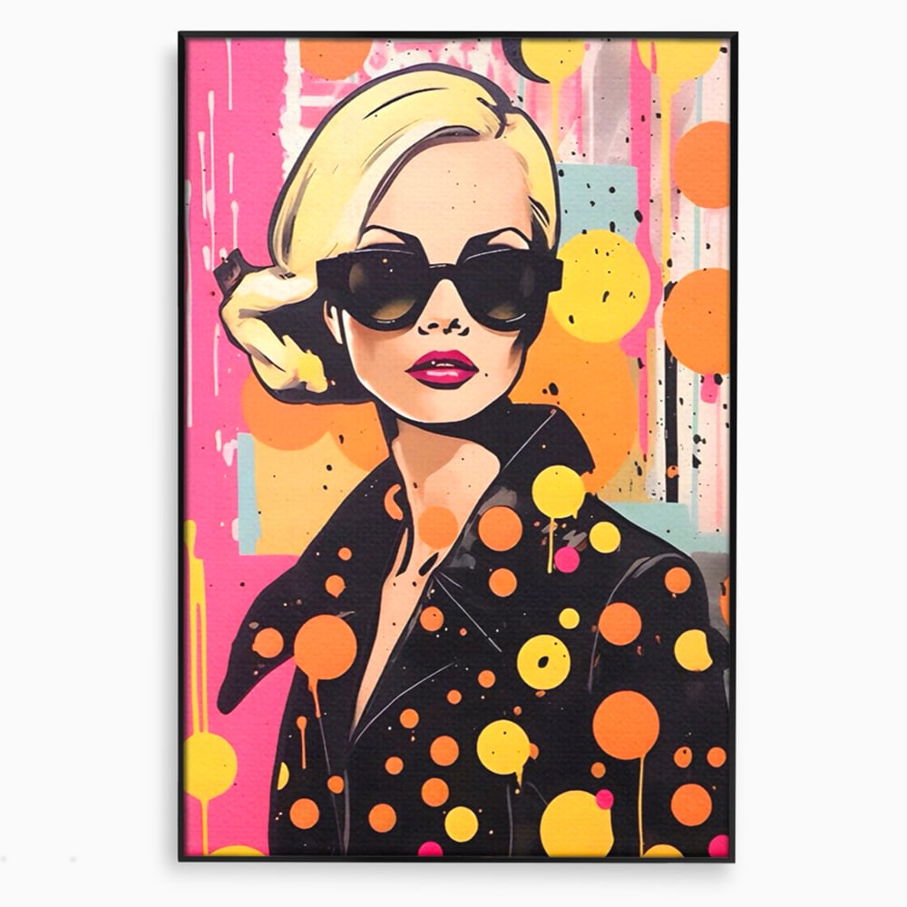 Tablou Canvas Premium LuxCanva® A1528, Fashion Glasses , Room, Femeie, Moda, Ochelari De Soare, Decorativ, Dressing, Club Sportiv, Culori Vibrante