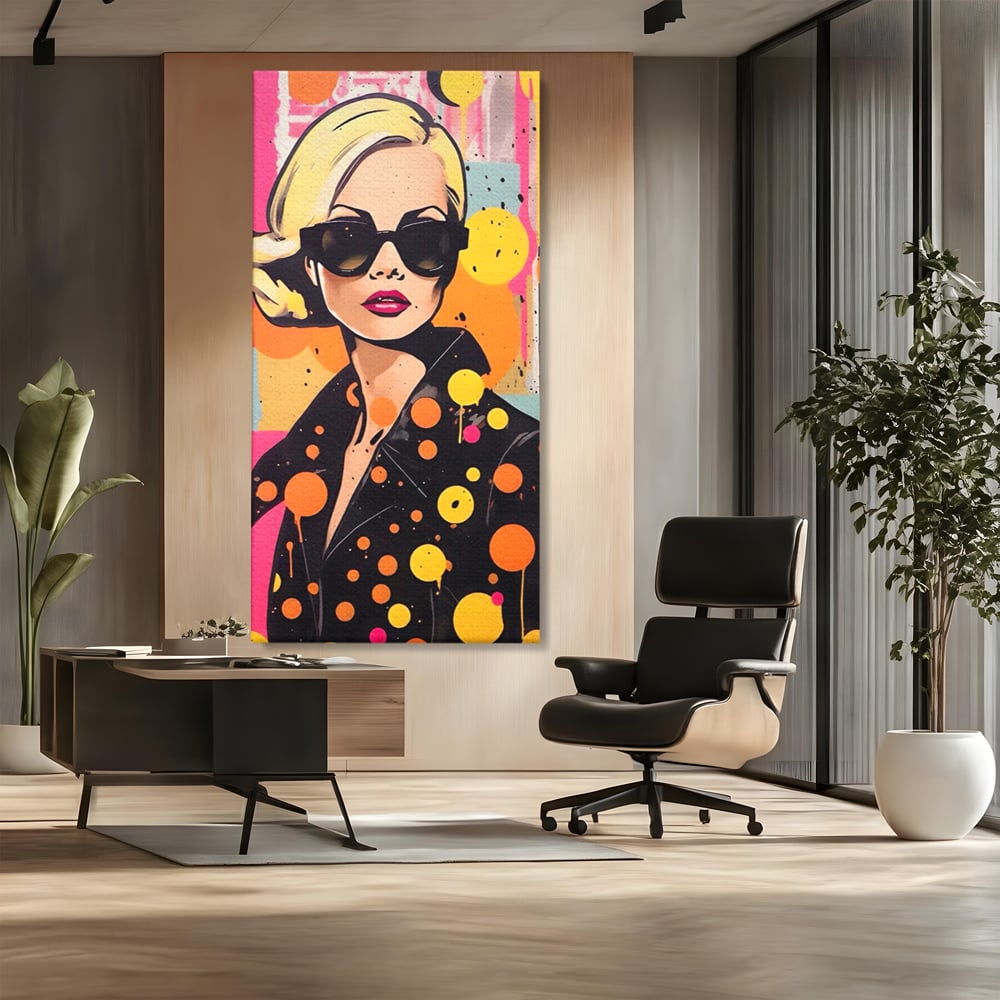 Tablou Canvas Premium LuxCanva® A1528, Fashion Glasses , Room, Femeie, Moda, Ochelari De Soare, Decorativ, Dressing, Club Sportiv, Culori Vibrante
