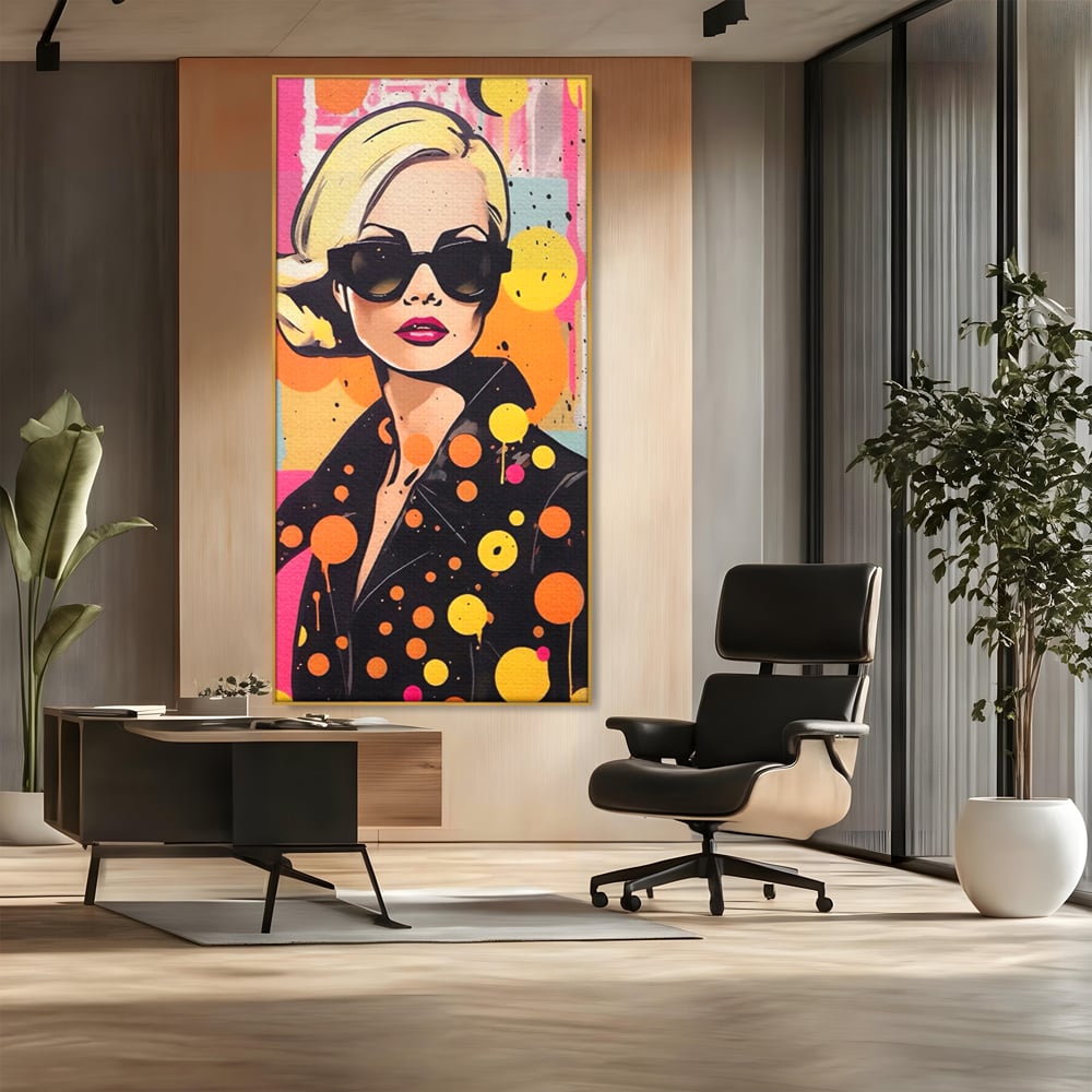 Tablou Canvas Premium LuxCanva® A1528, Fashion Glasses , Room, Femeie, Moda, Ochelari De Soare, Decorativ, Dressing, Club Sportiv, Culori Vibrante