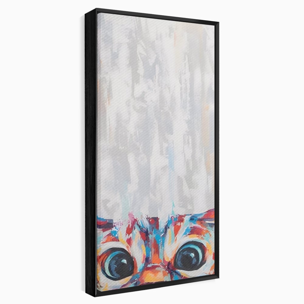 Tablou Canvas Premium LuxCanva® A1529, Cat Eyes , Room, Pisica, Privire, Animal, Felina, Dressing, Club Sportiv, Culori Vibrante
