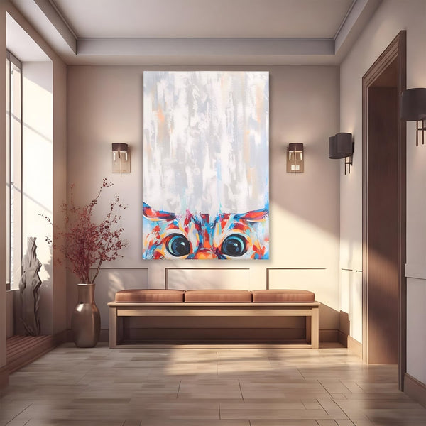 Tablou Canvas Premium LuxCanva® A1529, Cat Eyes , Room, Pisica, Privire, Animal, Felina, Dressing, Club Sportiv, Culori Vibrante