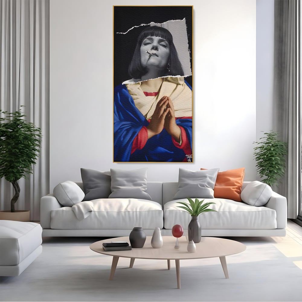 Tablou Canvas Premium LuxCanva® A1531, The Virgin In Prayer , Room, Fictiune, Epic, Decorativ, Living, Culori Vibrante