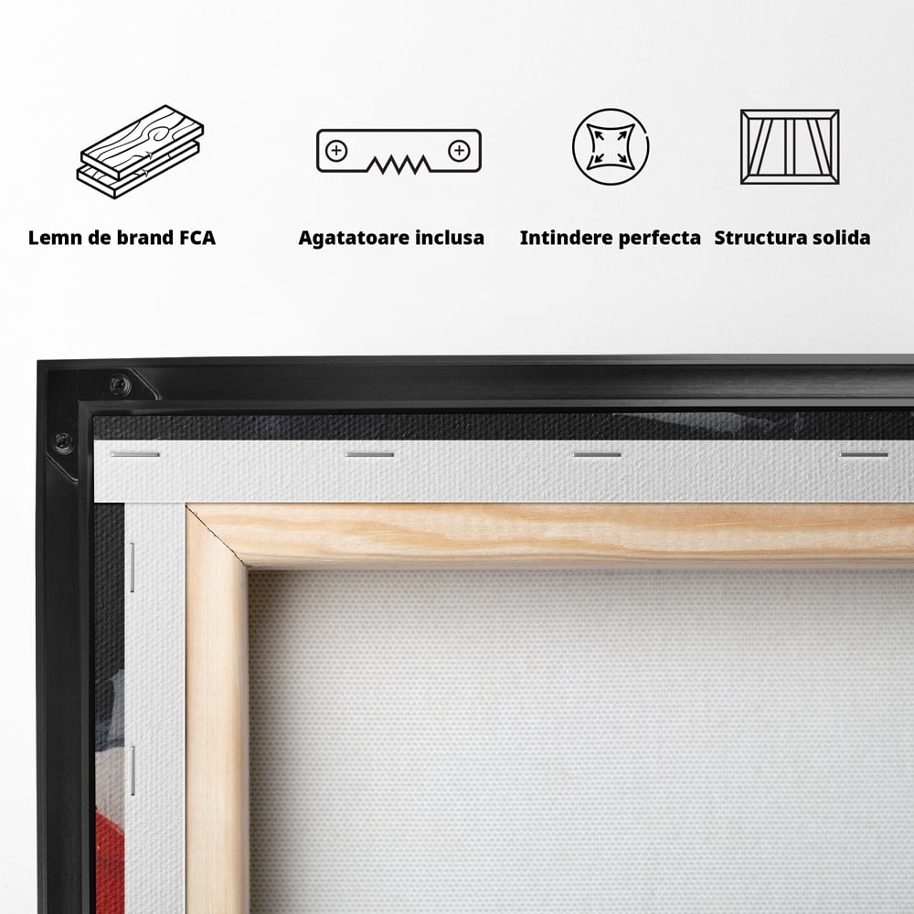 Tablou Canvas Premium LuxCanva® A1532, Madame , Room, Buze Rosii, Palarie, Frumusete, Living, Culori Vibrante