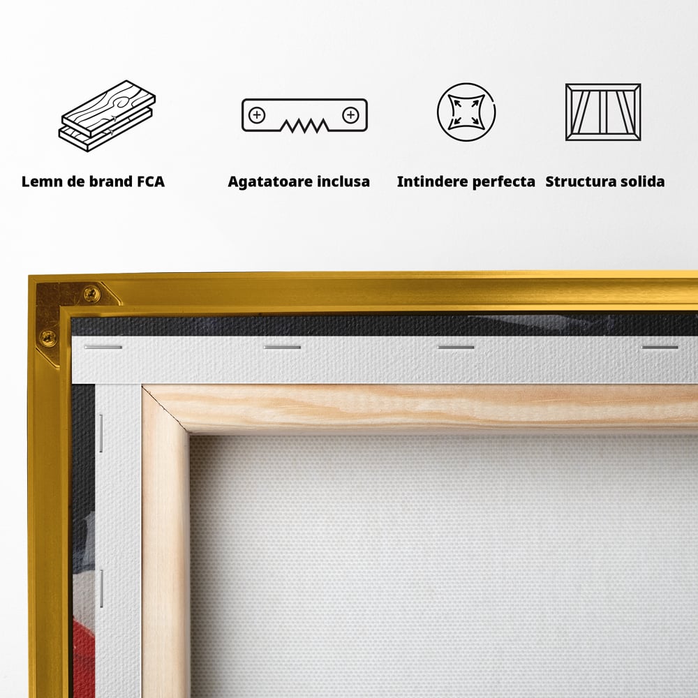 Tablou Canvas Premium LuxCanva® A1532, Madame , Room, Buze Rosii, Palarie, Frumusete, Living, Culori Vibrante
