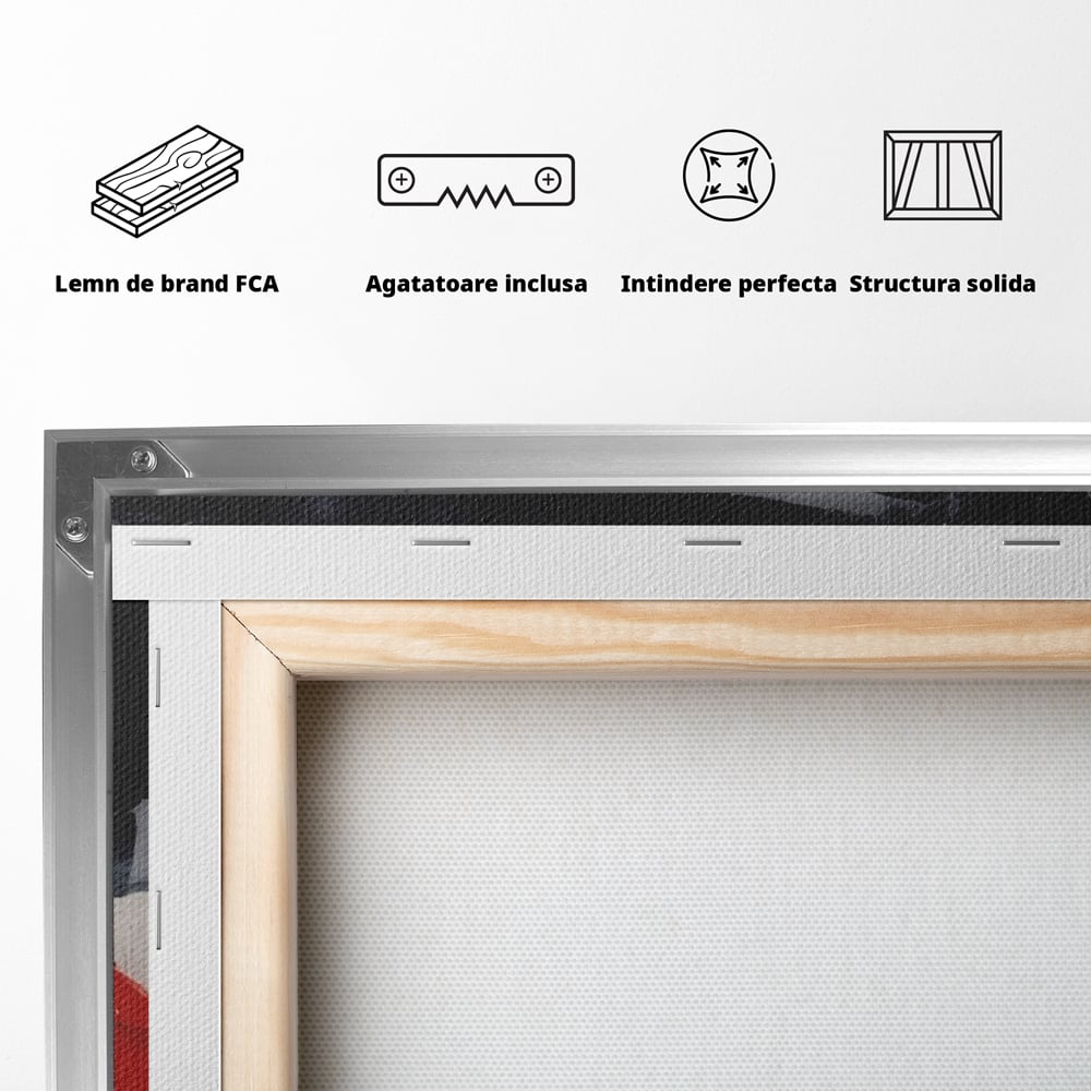 Tablou Canvas Premium LuxCanva® A1532, Madame , Room, Buze Rosii, Palarie, Frumusete, Living, Culori Vibrante