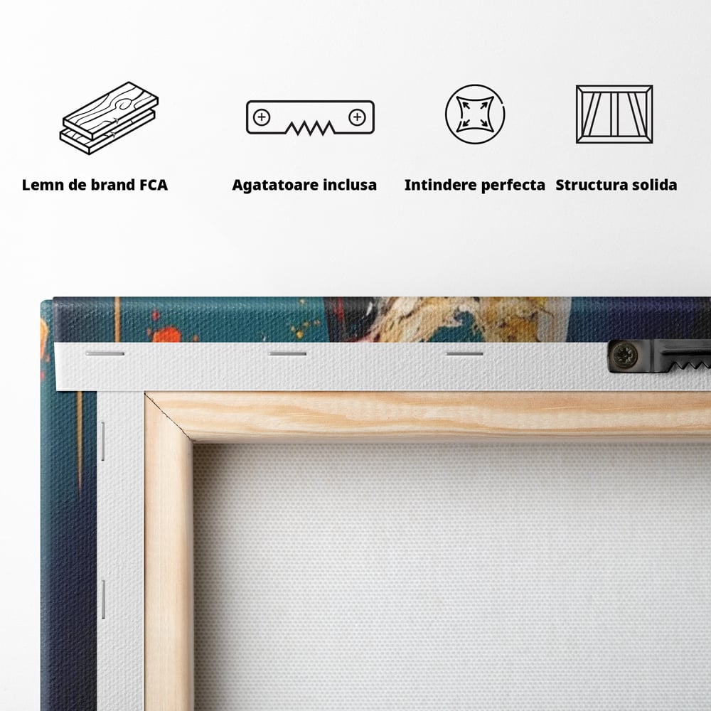 Tablou Canvas Premium LuxCanva® A1533, Picaturi De Gheata , Room, Cocktail, Alcool, Colorat, Restaurant, Culori Vibrante