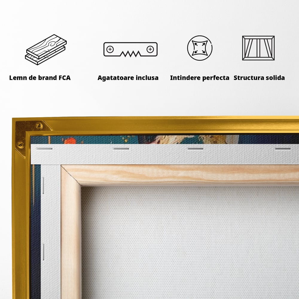 Tablou Canvas Premium LuxCanva® A1533, Picaturi De Gheata , Room, Cocktail, Alcool, Colorat, Restaurant, Culori Vibrante