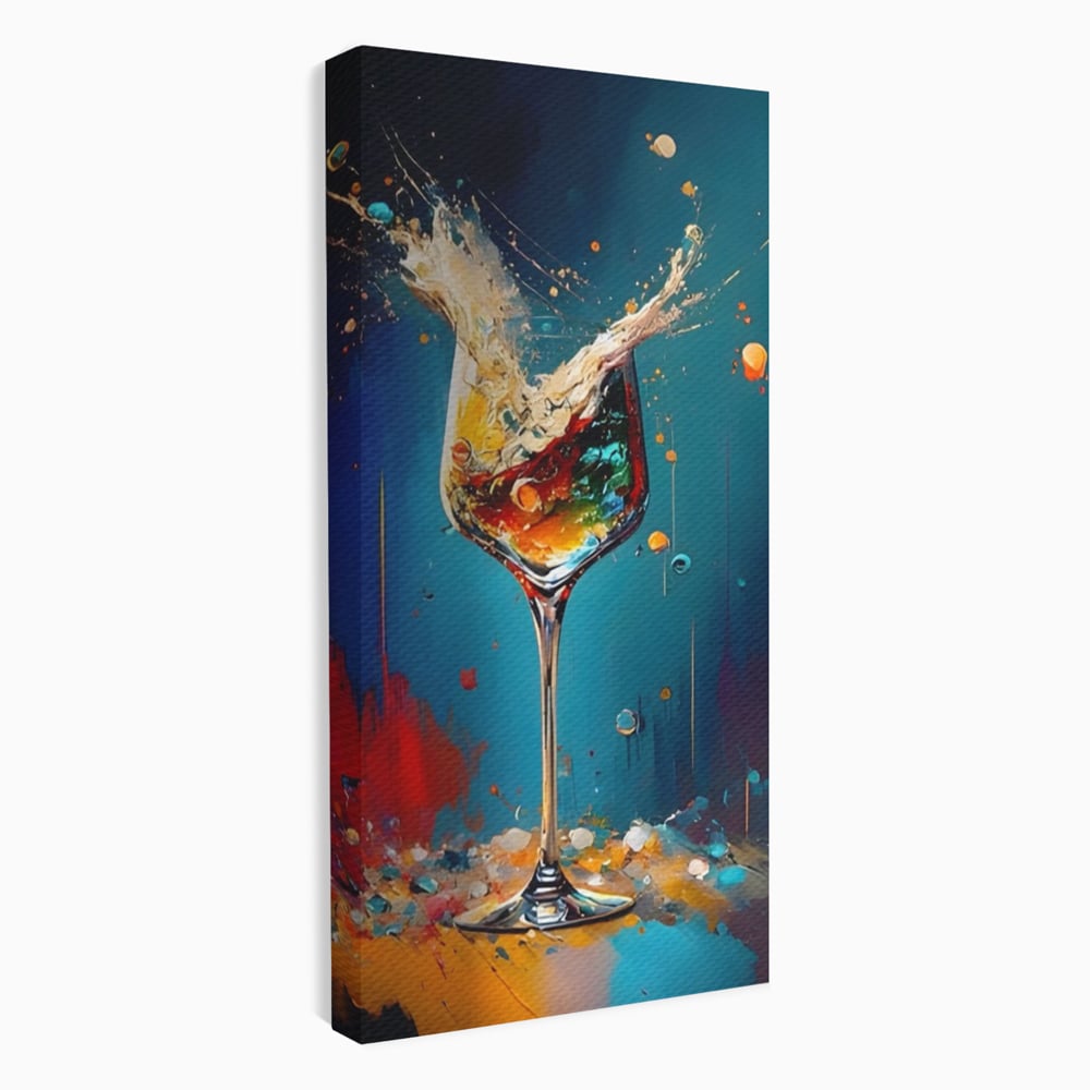 Tablou Canvas Premium LuxCanva® A1533, Picaturi De Gheata , Room, Cocktail, Alcool, Colorat, Restaurant, Culori Vibrante