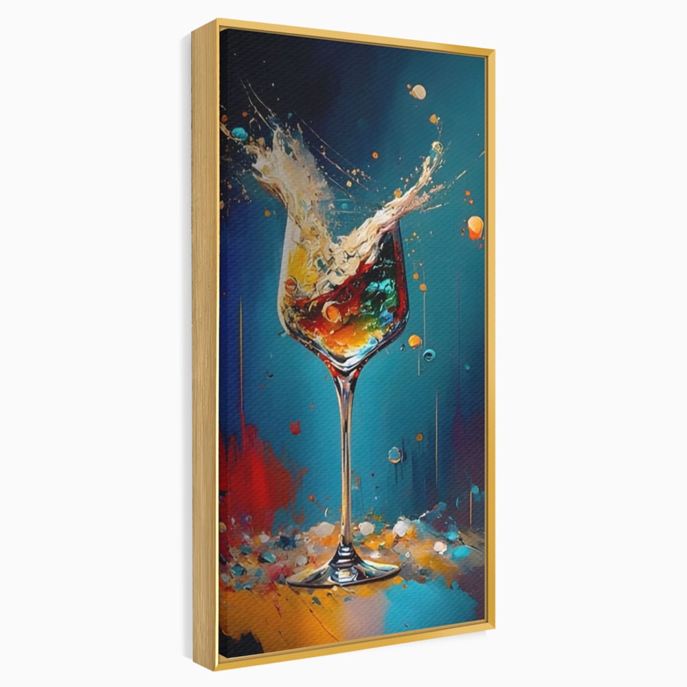 Tablou Canvas Premium LuxCanva® A1533, Picaturi De Gheata , Room, Cocktail, Alcool, Colorat, Restaurant, Culori Vibrante