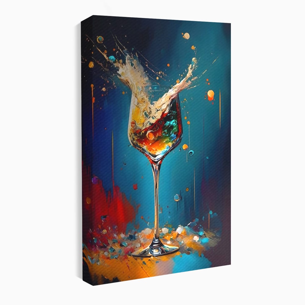 Tablou Canvas Premium LuxCanva® A1533, Picaturi De Gheata , Room, Cocktail, Alcool, Colorat, Restaurant, Culori Vibrante