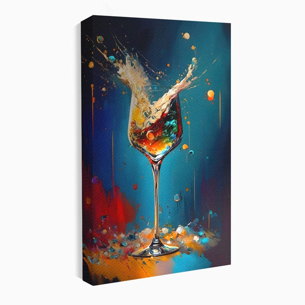 Tablou Canvas Premium LuxCanva® A1533, Picaturi De Gheata , Room, Cocktail, Alcool, Colorat, Restaurant, Culori Vibrante