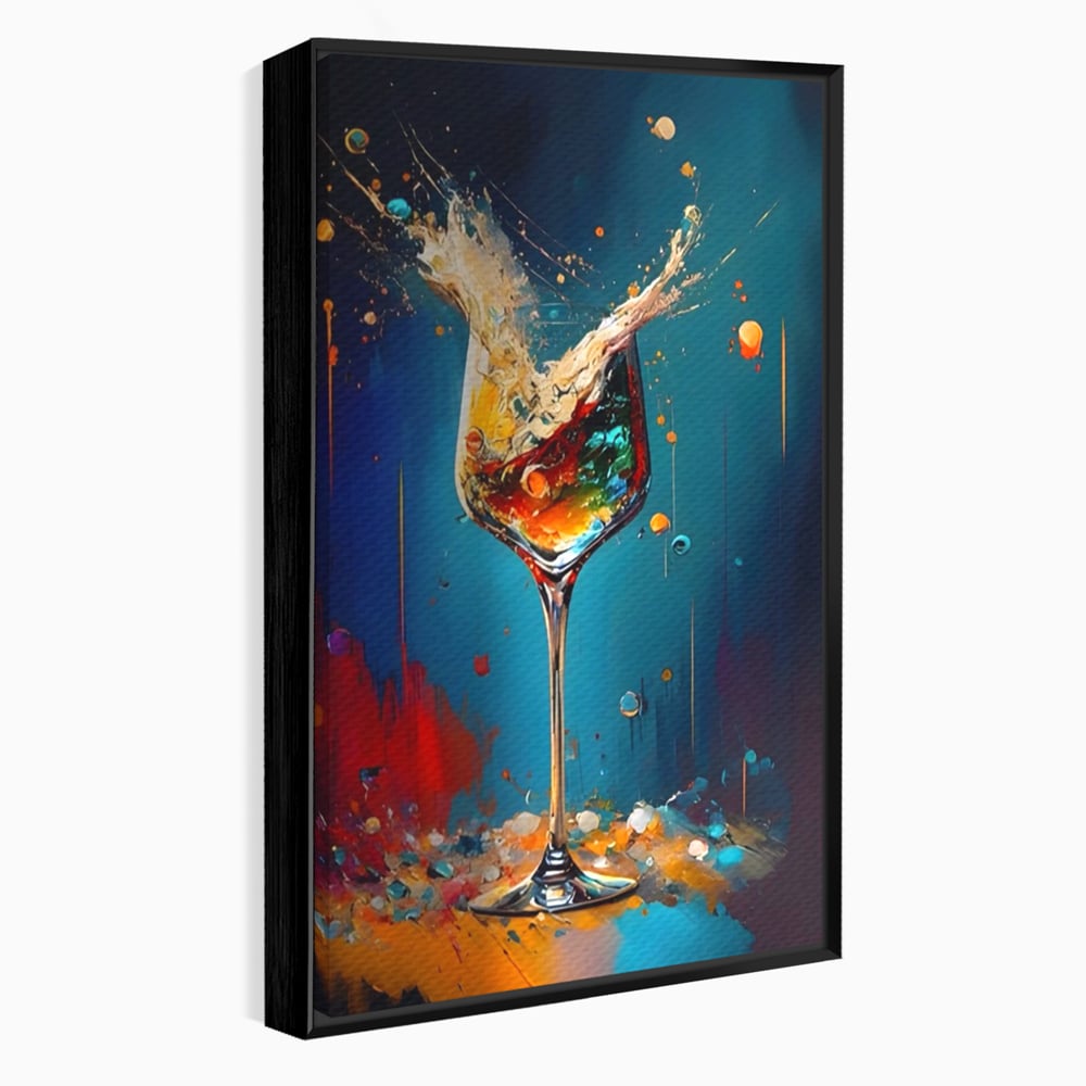 Tablou Canvas Premium LuxCanva® A1533, Picaturi De Gheata , Room, Cocktail, Alcool, Colorat, Restaurant, Culori Vibrante