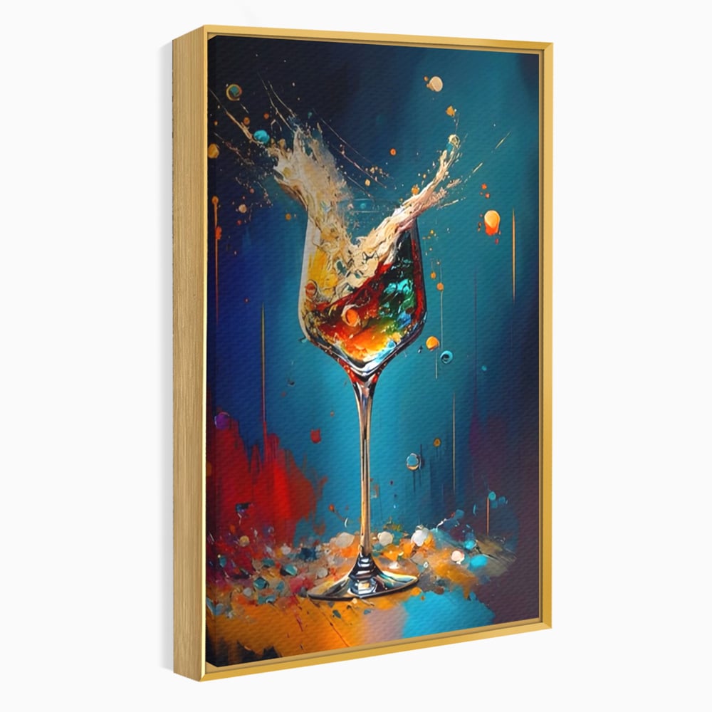 Tablou Canvas Premium LuxCanva® A1533, Picaturi De Gheata , Room, Cocktail, Alcool, Colorat, Restaurant, Culori Vibrante