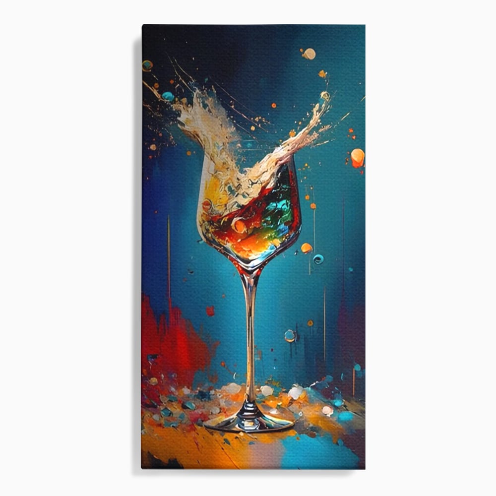 Tablou Canvas Premium LuxCanva® A1533, Picaturi De Gheata , Room, Cocktail, Alcool, Colorat, Restaurant, Culori Vibrante
