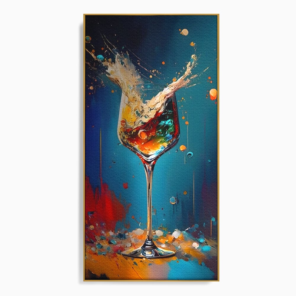 Tablou Canvas Premium LuxCanva® A1533, Picaturi De Gheata , Room, Cocktail, Alcool, Colorat, Restaurant, Culori Vibrante