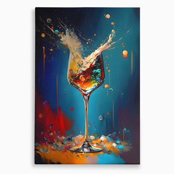 Tablou Canvas Premium LuxCanva® A1533, Picaturi De Gheata , Room, Cocktail, Alcool, Colorat, Restaurant, Culori Vibrante