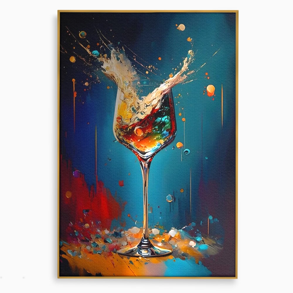 Tablou Canvas Premium LuxCanva® A1533, Picaturi De Gheata , Room, Cocktail, Alcool, Colorat, Restaurant, Culori Vibrante