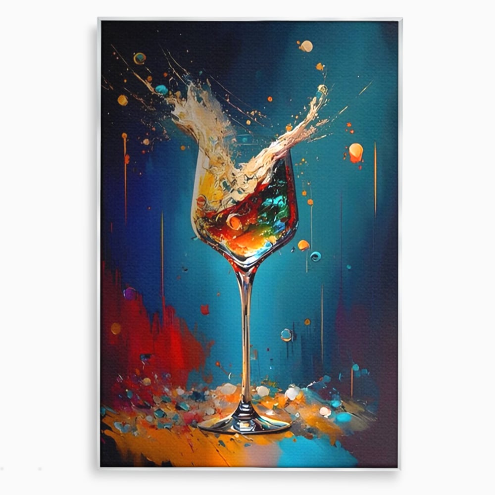 Tablou Canvas Premium LuxCanva® A1533, Picaturi De Gheata , Room, Cocktail, Alcool, Colorat, Restaurant, Culori Vibrante