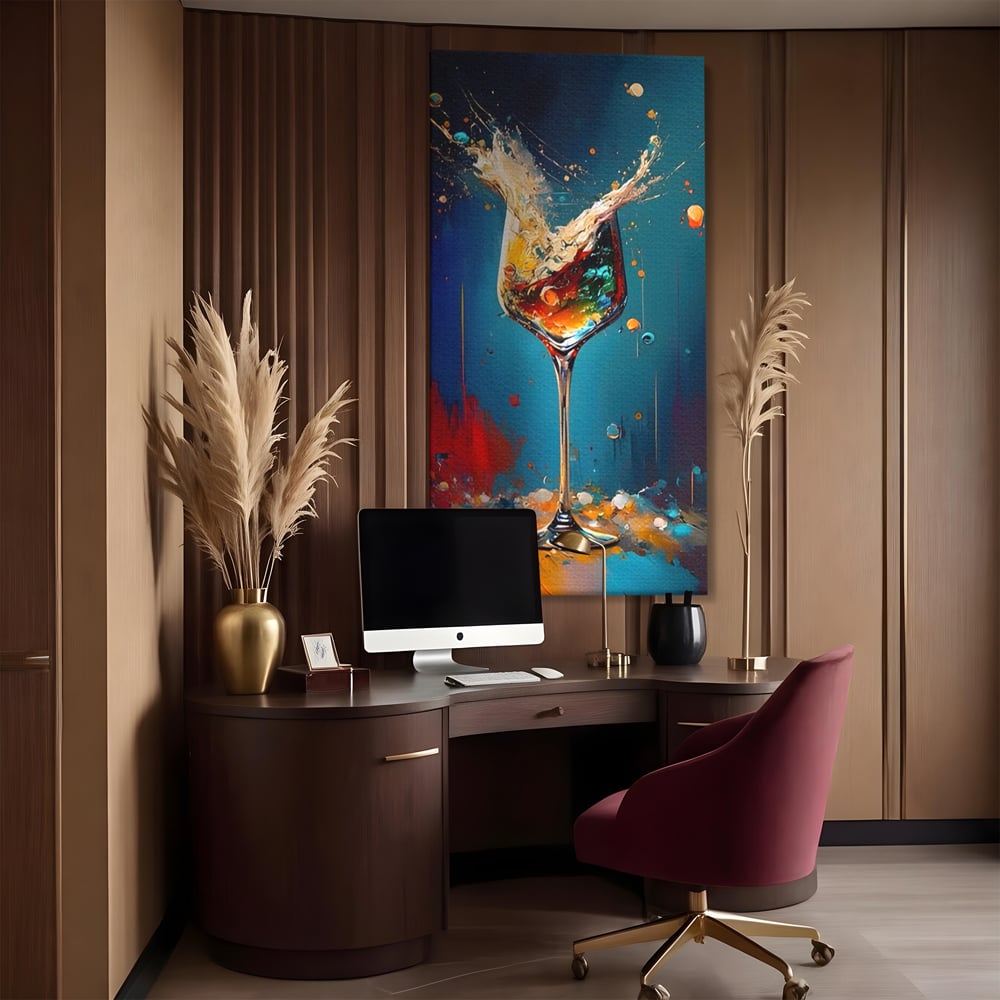 Tablou Canvas Premium LuxCanva® A1533, Picaturi De Gheata , Room, Cocktail, Alcool, Colorat, Restaurant, Culori Vibrante