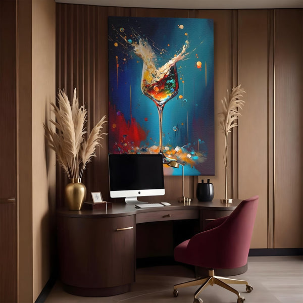 Tablou Canvas Premium LuxCanva® A1533, Picaturi De Gheata , Room, Cocktail, Alcool, Colorat, Restaurant, Culori Vibrante