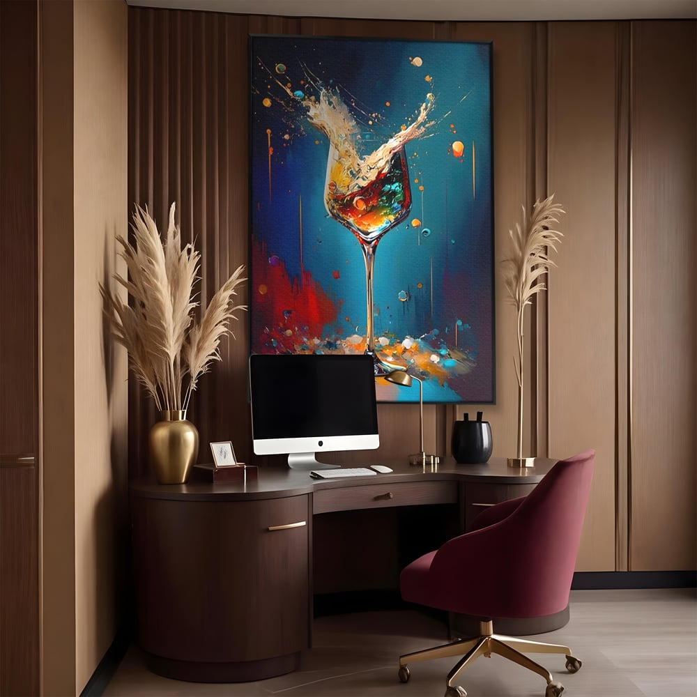 Tablou Canvas Premium LuxCanva® A1533, Picaturi De Gheata , Room, Cocktail, Alcool, Colorat, Restaurant, Culori Vibrante