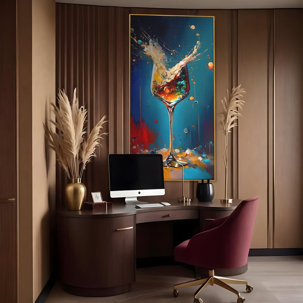 Tablou Canvas Premium LuxCanva® A1533, Picaturi De Gheata , Room, Cocktail, Alcool, Colorat, Restaurant, Culori Vibrante