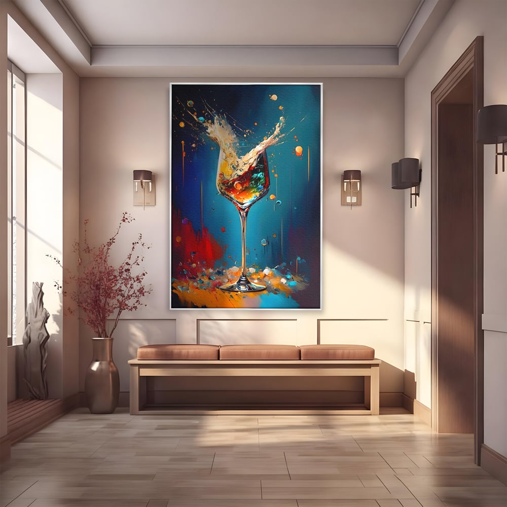 Tablou Canvas Premium LuxCanva® A1533, Picaturi De Gheata , Room, Cocktail, Alcool, Colorat, Restaurant, Culori Vibrante